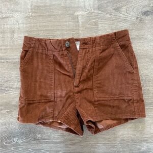 Roxy High Waist Brown Corduroy Shorts